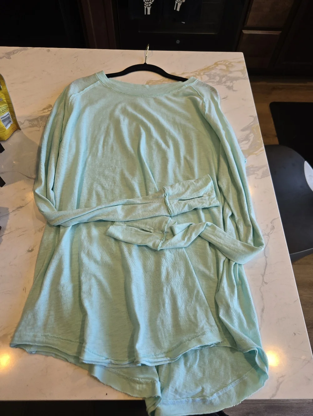 NWOT. We The Free Arden TeeLight Aqua Long Sleeve Tee With Thumbholes Size S - Picture 3 of 5